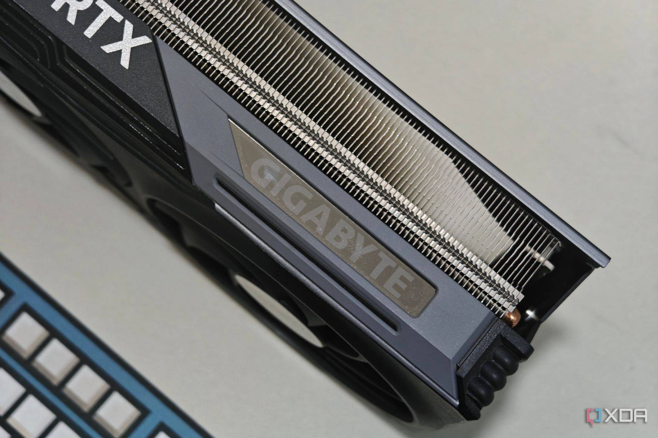 An image showing the Gigabyte logo on the GeForce RTX 4070 Ti Gaming OC GPU.