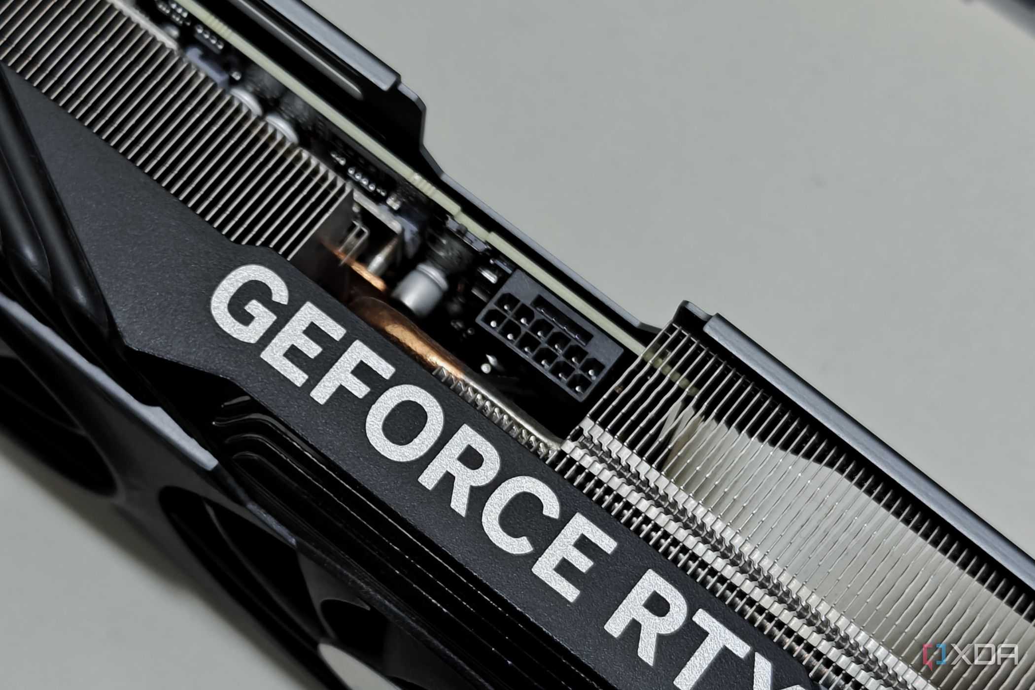 An image showing the 12VHPWR socket on the Gigabyte GeForce RTX 4070 Ti Gaming OC GPU.
