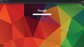 Screenshot of the default homepage in Google Chrome