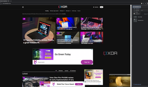 Screenshot of Google Chrome displaying the XDA homepage and the sidebar containing bookmarks