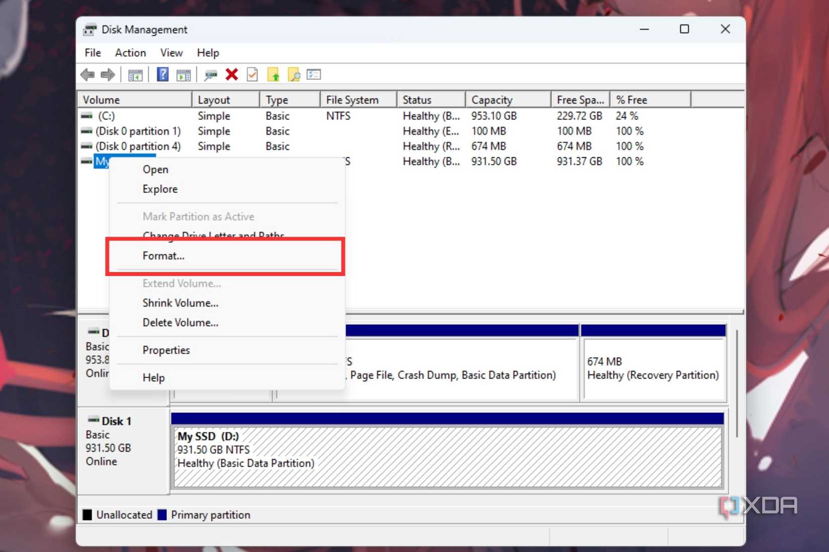Option Disk How to reformat an SSD in Windows: A step-by-step guide