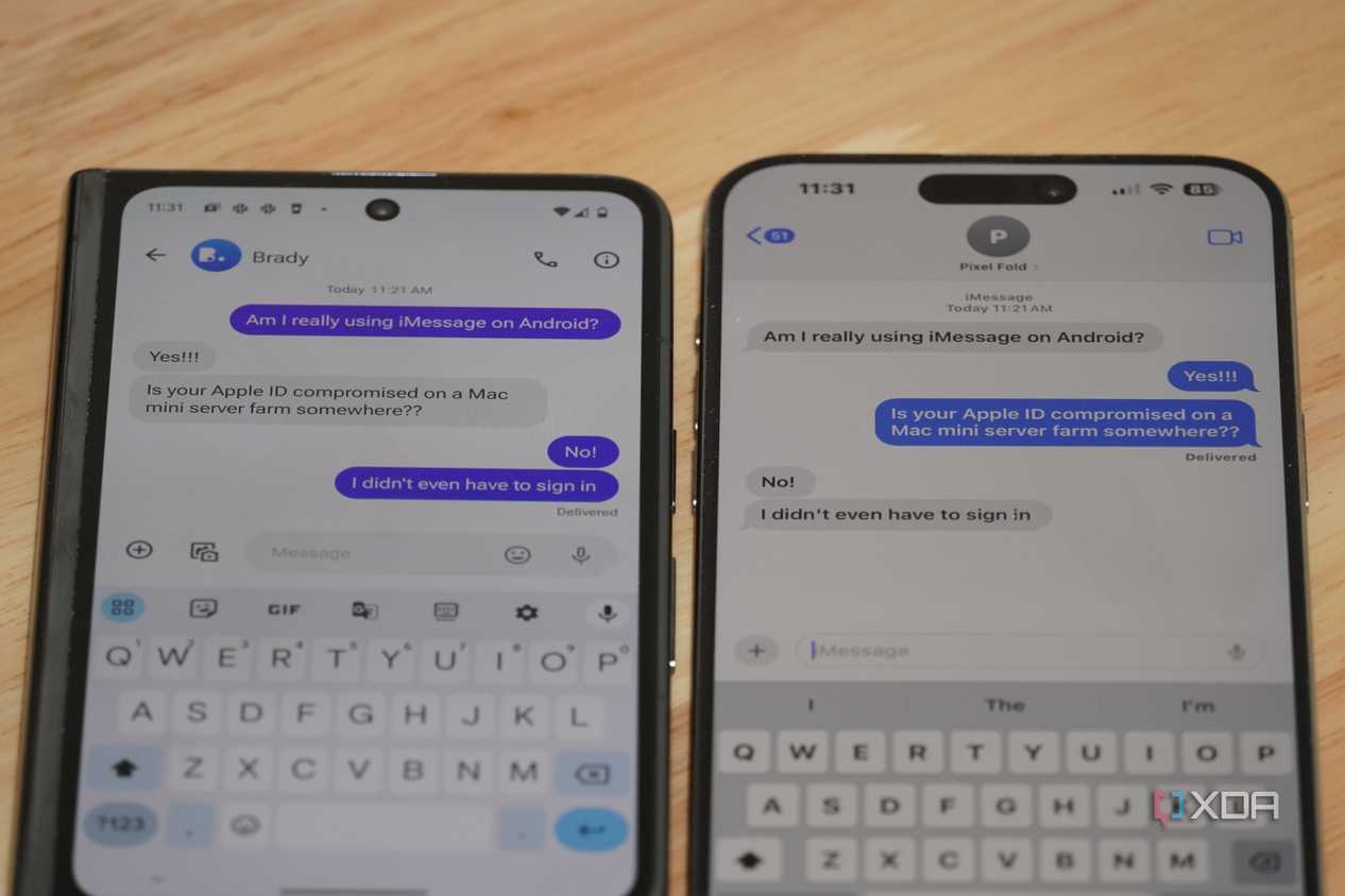 A series of texts via iMessage on Android and iPhone.
