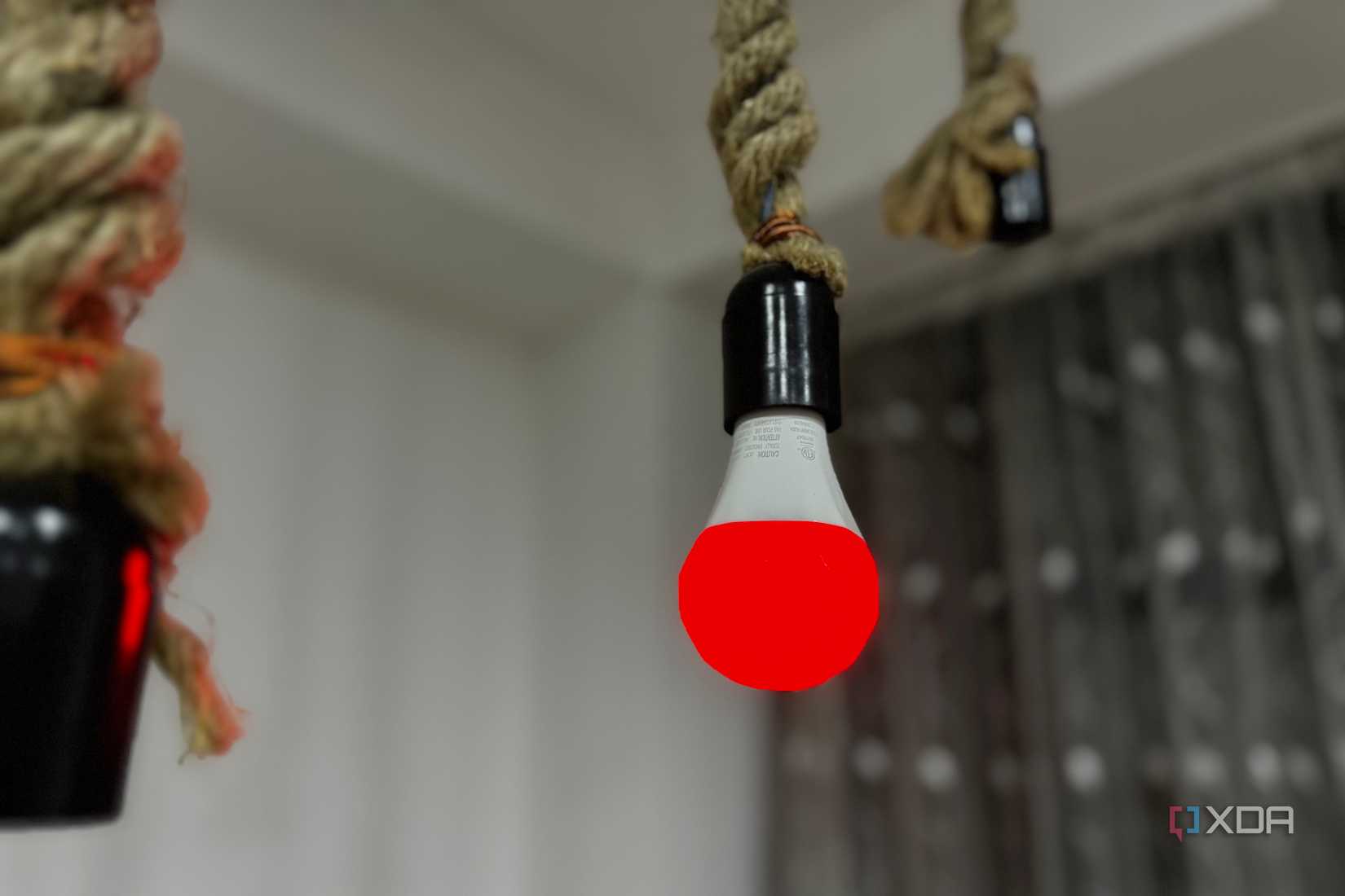 Nanoleaf Essentials A19 | E26 Smart Bulb set to the color red