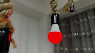 Nanoleaf Essentials A19 | E26 Smart Bulb set to the color red