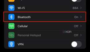 bluetooth settings on iPhone