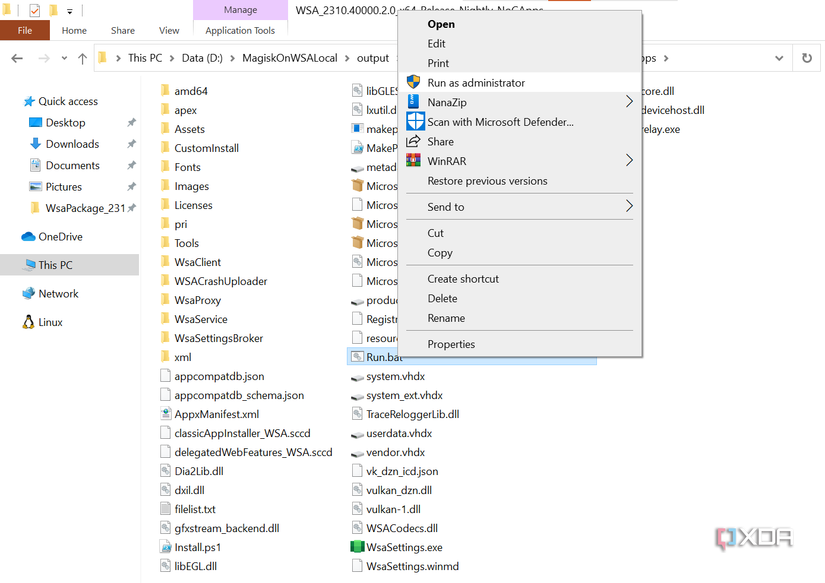 How to port Windows Subsystem for Android to Windows 10