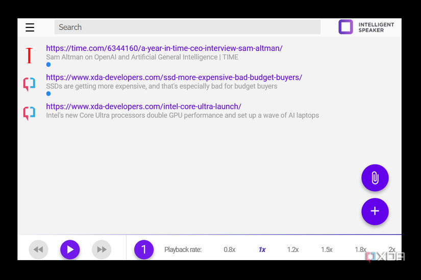Intelligent Speaker lets you save web pages to read later