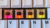 The RGB light on behind the Gateron Jupiter switches on the Lemokey L3