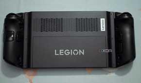 Back of the Lenovo Legion Go with the device face down on a table