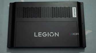 Lenovo Legion Go face down on a table without controllers