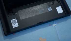 Lenovo Legion Go under the backplate with device facing down on a table