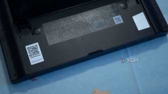 Lenovo Legion Go under the backplate with device facing down on a table