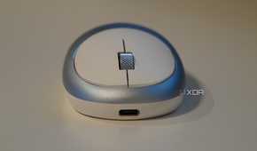 The USB-C port of an M1 mouse.