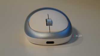 The USB-C port of an M1 mouse.