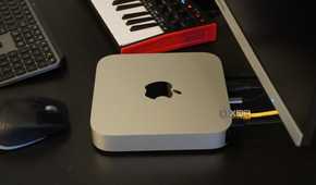 A side view of the Mac Mini.