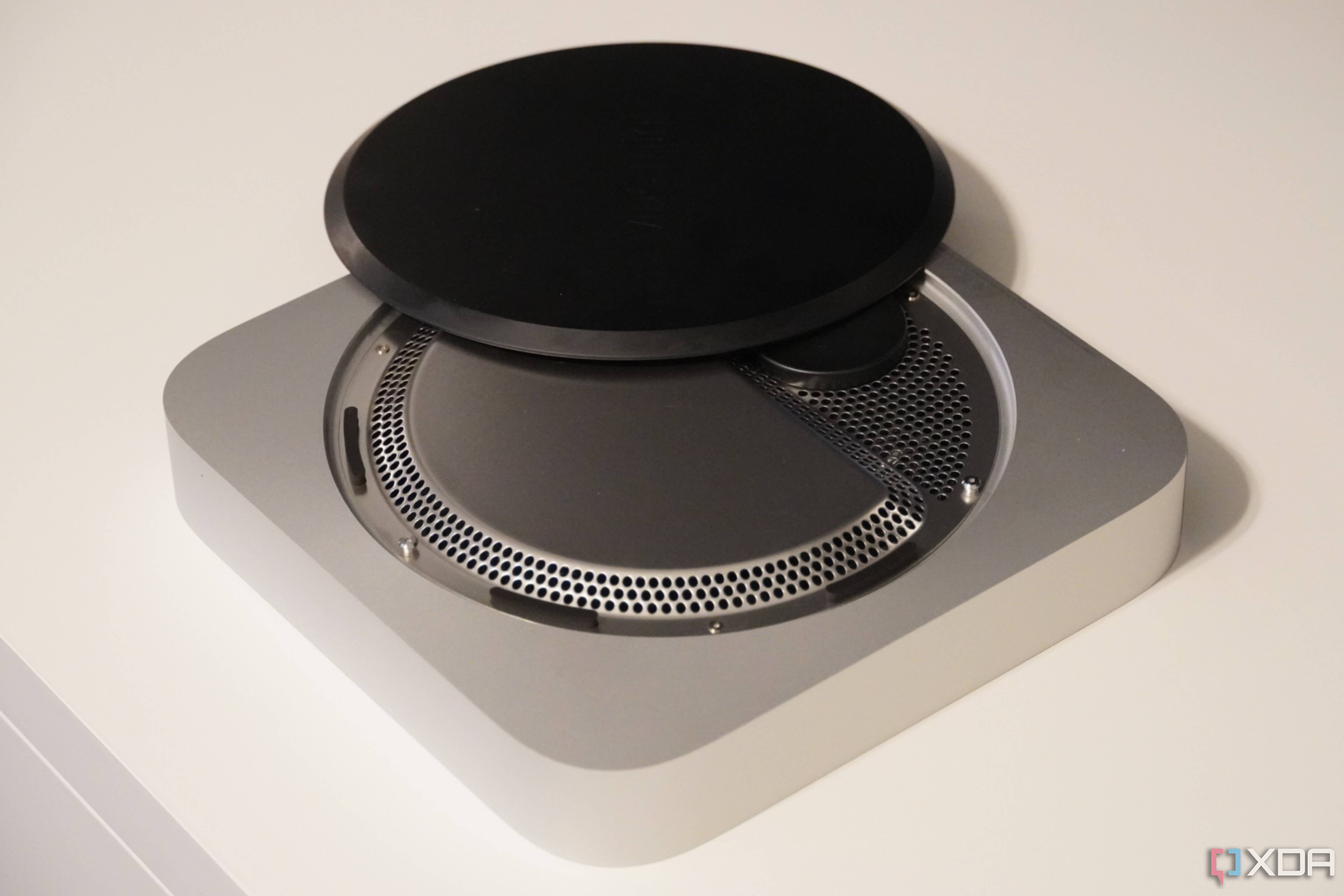 The plastic cover off of the Mac Mini.
