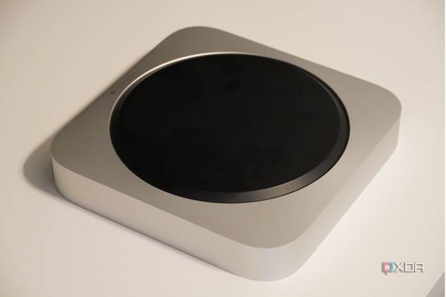 The bottom of the Mac Mini (2023) with the cover on.