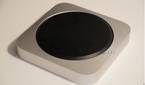 The bottom of the Mac Mini (2023) with the cover on.