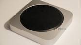 The bottom of the Mac Mini (2023) with the cover on.