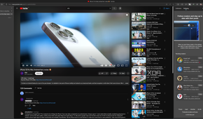 Screenshot of Microsoft Edge displaying a YouTube video with the Following feed shown on the right and vertical tabs enabled