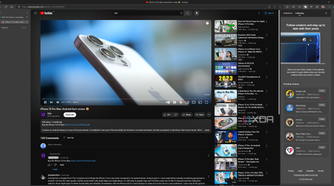 Screenshot of Microsoft Edge displaying a YouTube video with the Following feed shown on the right and vertical tabs enabled