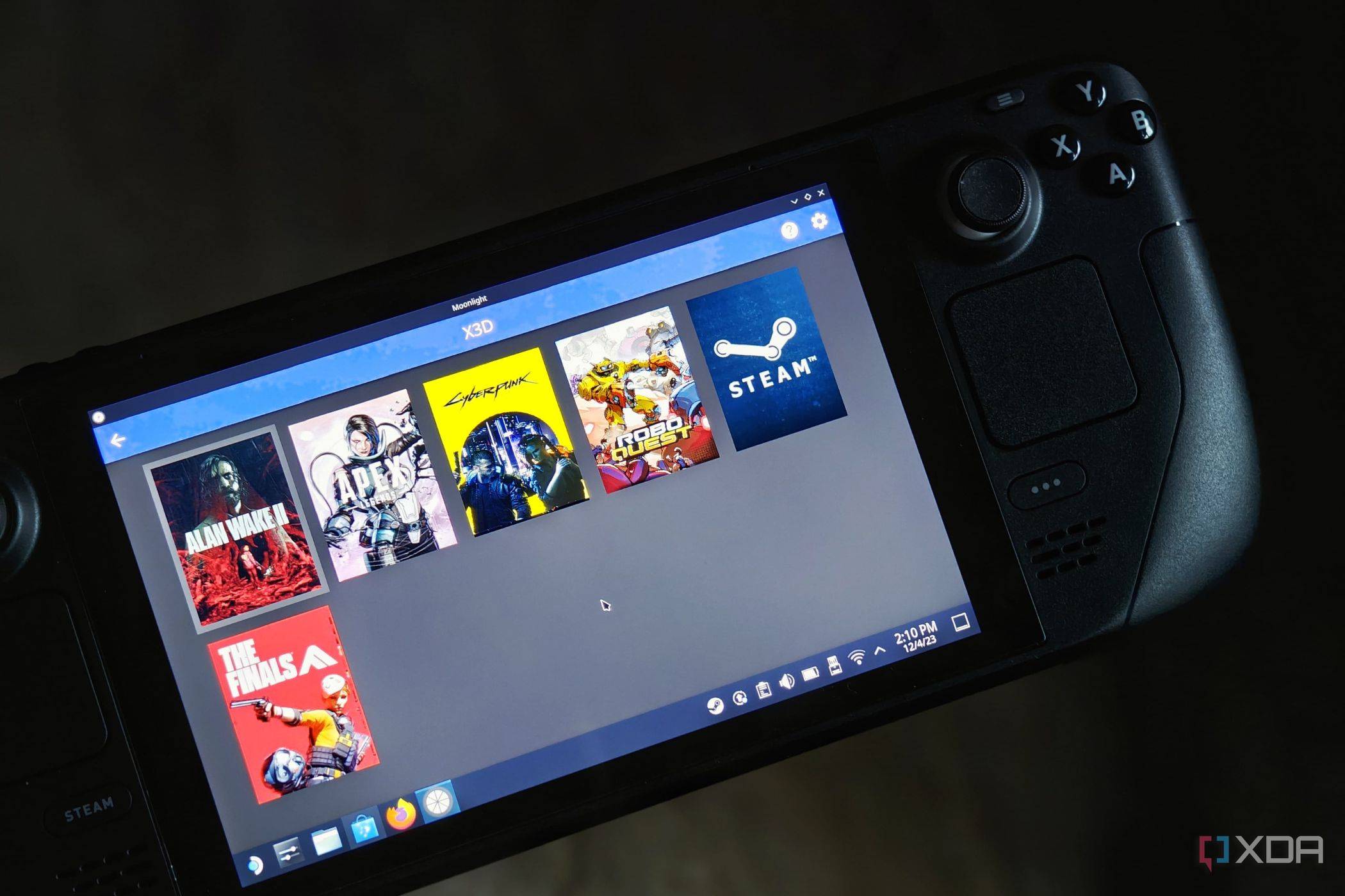 An image showing the Moonlight app running on the Steam Deck.