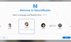 Natural reader showing the selection of voices on installation