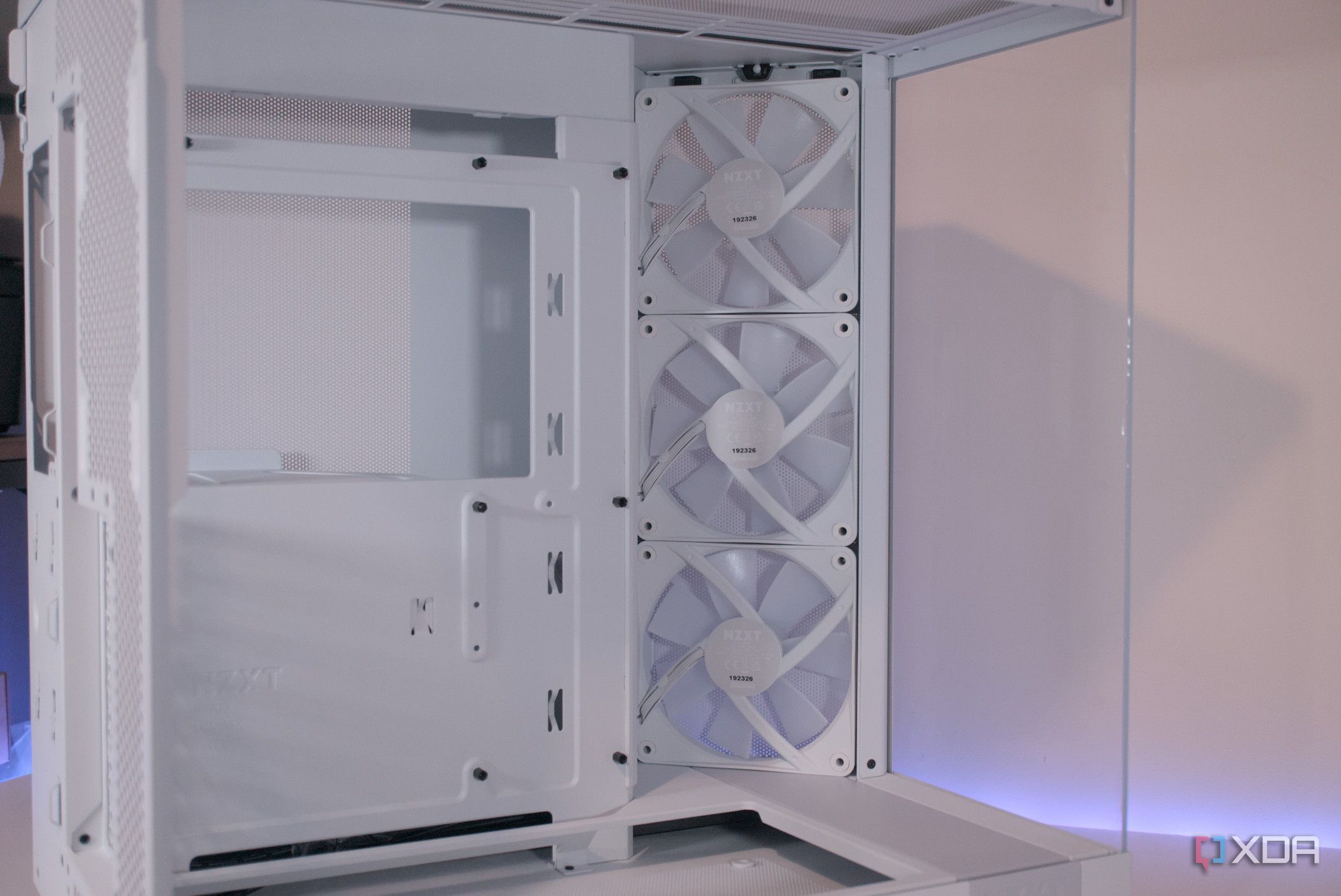 Behind the front-facing NZXT H6 Flow RGB fans