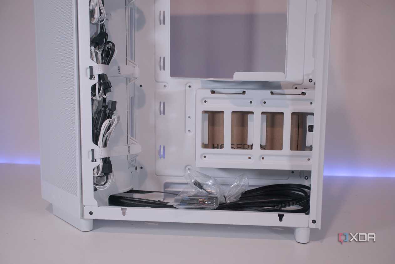 Behind the NZXT H6 Flow RGB's motherboard tray