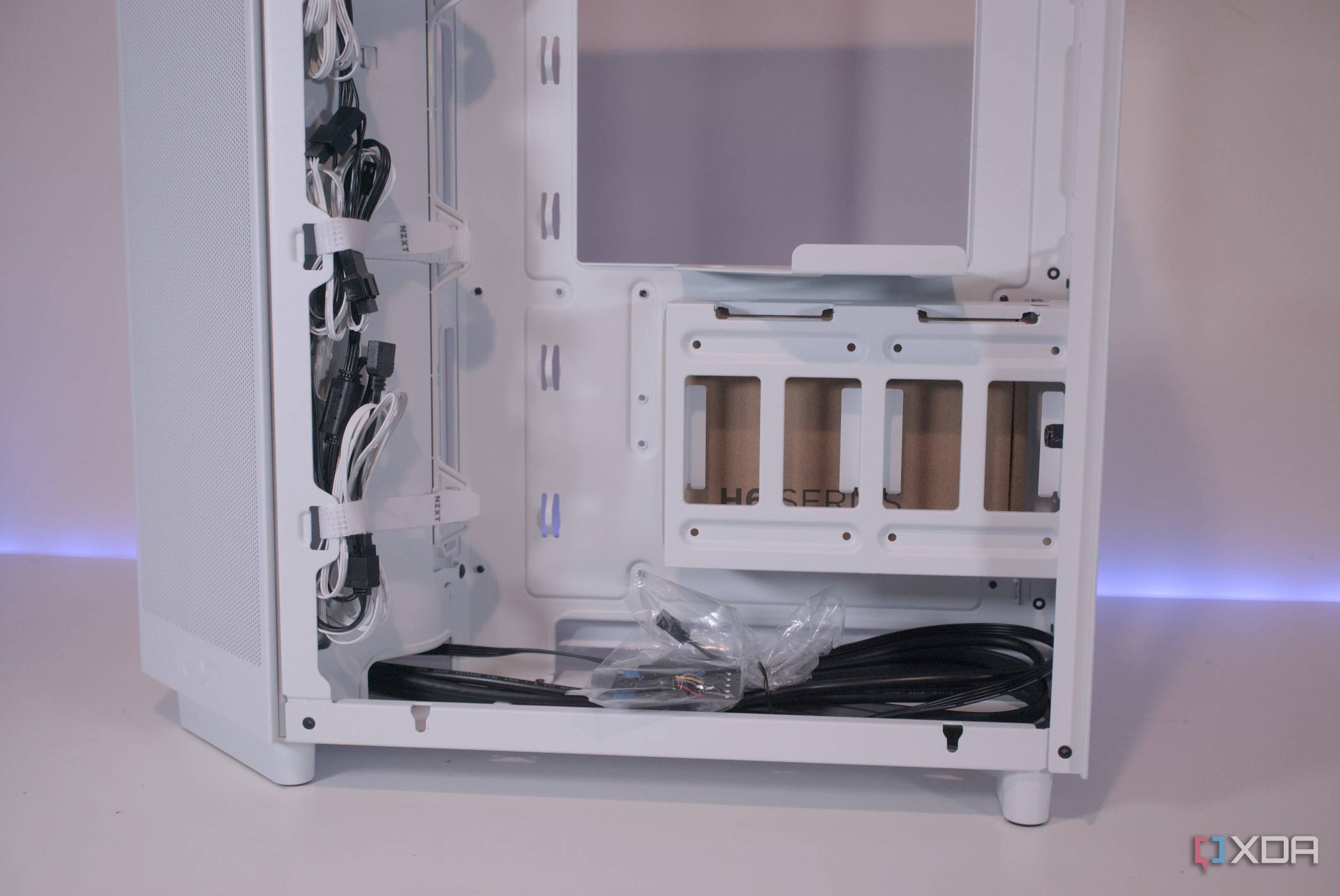 Behind the NZXT H6 Flow RGB's motherboard tray