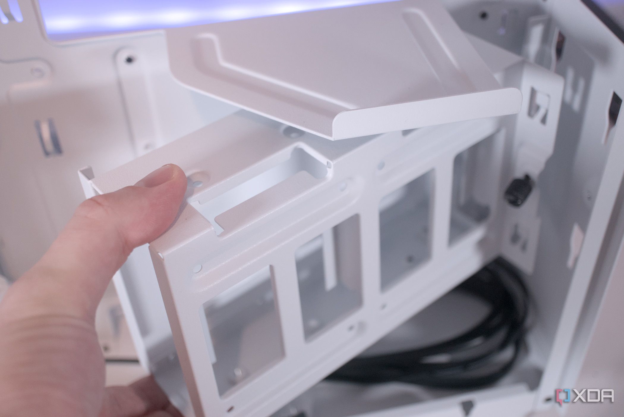 Removing the HDD tray inside the NZXT H6 Flow RGB