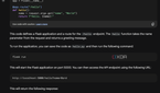 Bard PaLM giving code for creating a Basic API handler in Flask