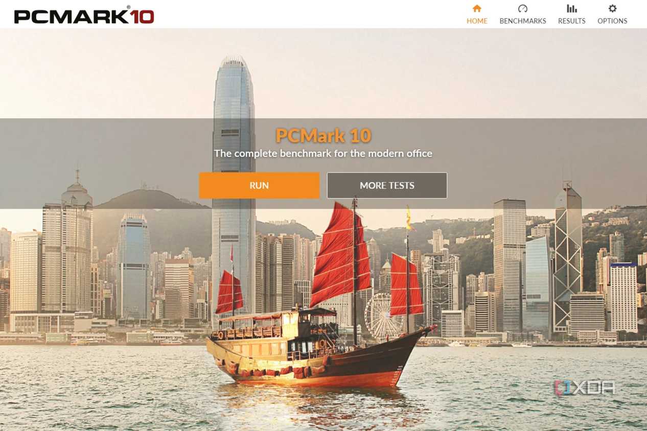 The home screen on PCMark 10.
