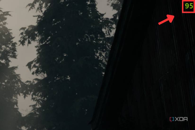 A screenshot showing a highlighted FPS counter in the top right corner of the screen while playing a game.