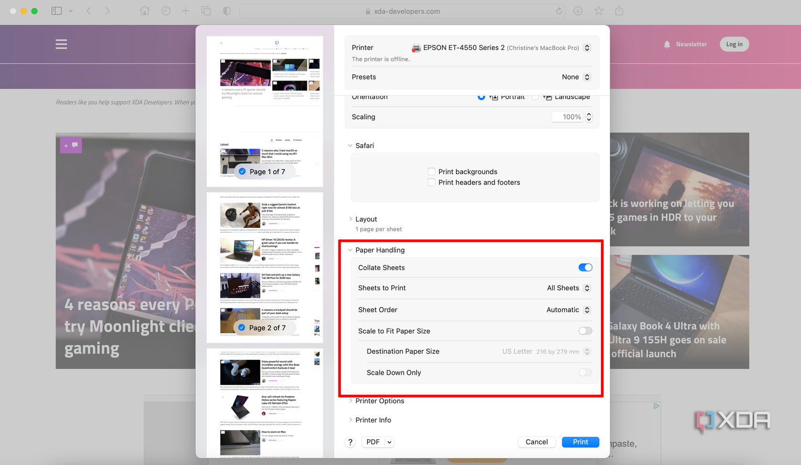 How to print from a Mac
