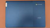 A top-angled photo of the top lid on the Lenovo IdeaPad Slim 3 Chromebook