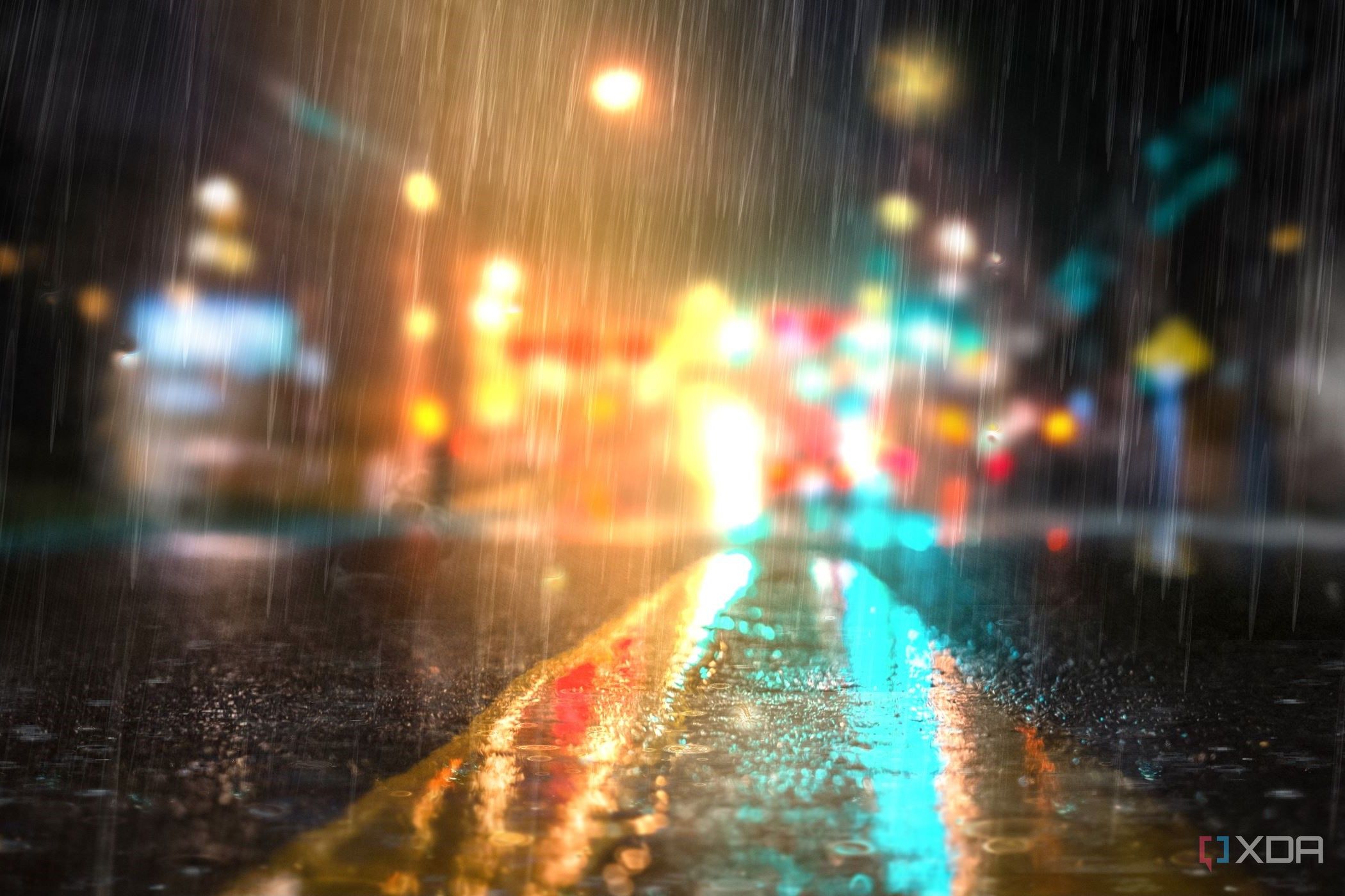 Wallpaper showing rain on concrete