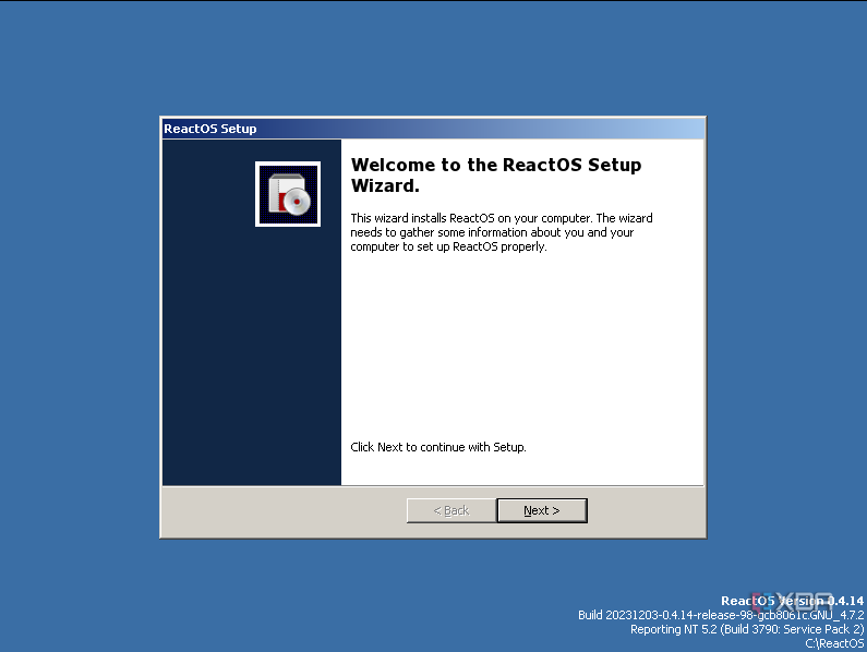 ReactOS Setup GUI