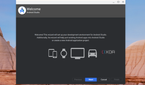 A screenshot of the welcome screen for Android Studio running on ChromeOS with options to choose how to develop apps
