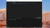 A screenshot of the get started page for Visual Studio Code on ChromeOS showing a sample terminal window open on the background in bash programming language