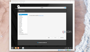 A screenshot of the proccess of choosing a languagge in the Linux Mint installer