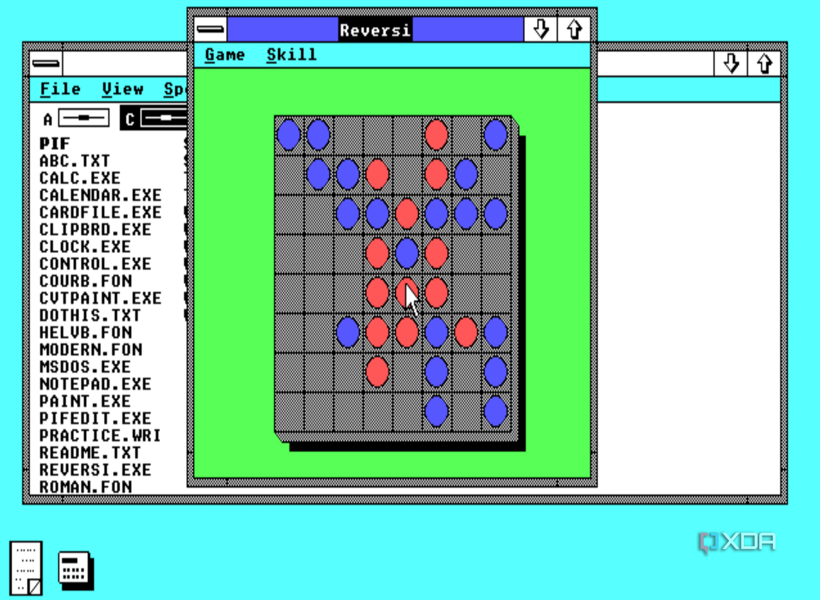 Screenshot of Reversi in Windows 2.0