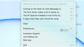 A clipboard history on macOS with CopyClip.