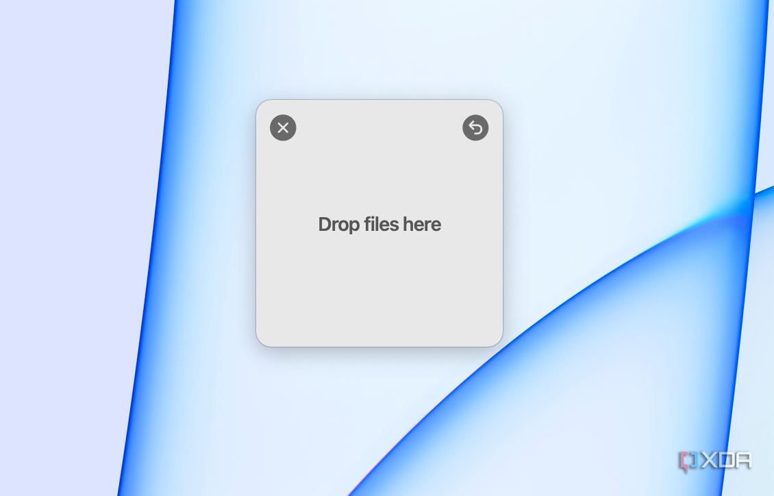 A shelf in Dropover for storing files.