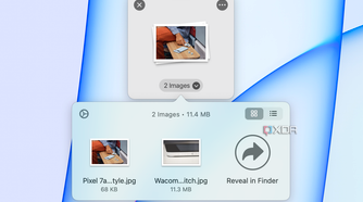 Multiple files stored in a Dropover shelf.