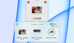 Multiple files stored in a Dropover shelf.
