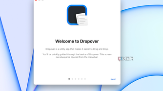 The welcome page on Dropover for Mac.