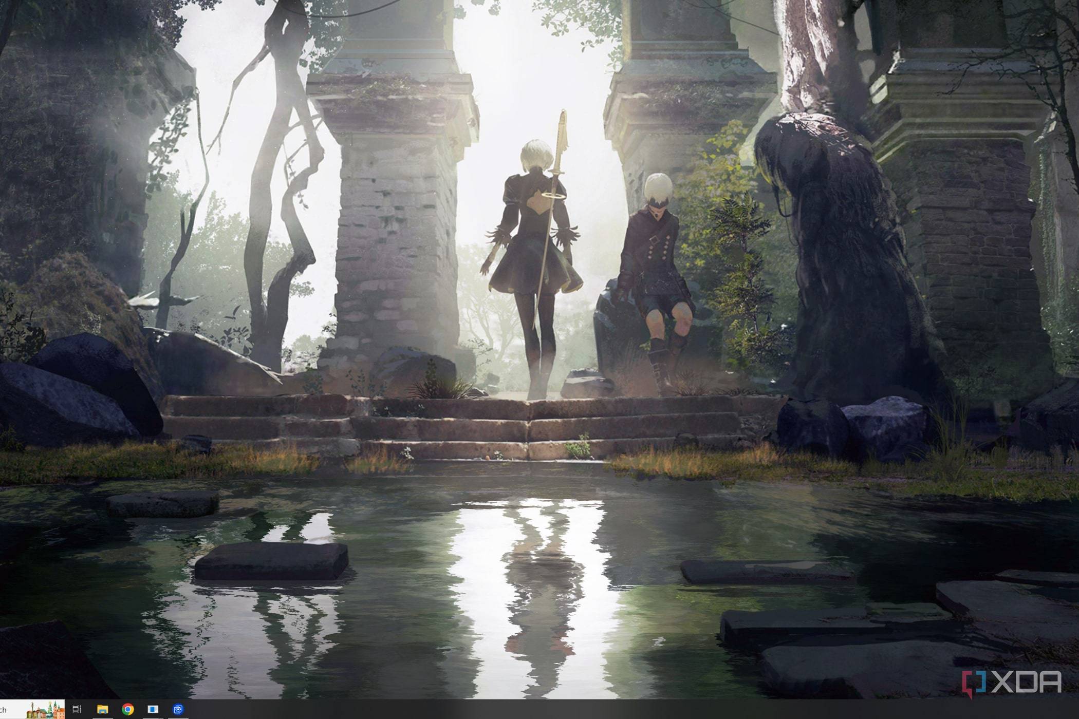 A screenshot of a desktop with a wallpaper from Wallpaper Engine