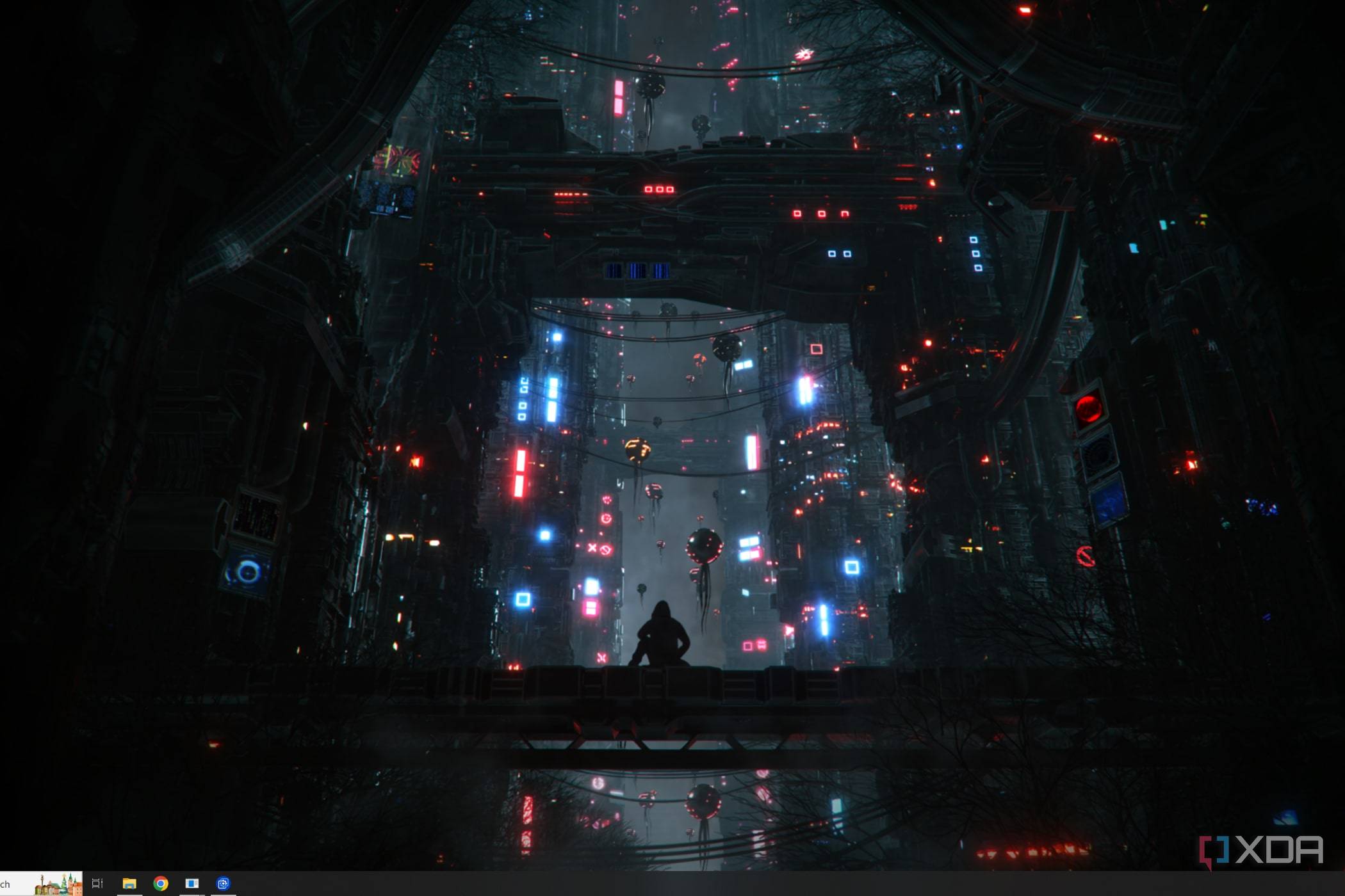 A screenshot of a desktop with a wallpaper from Wallpaper Engine
