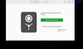 A screenshot of the initial launch screen for the backup utility on Ubuntu